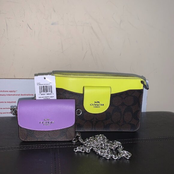Coach Poppy CL670 Crossbody & Card Case NWT PRICE FIRM - Picture 1 of 4